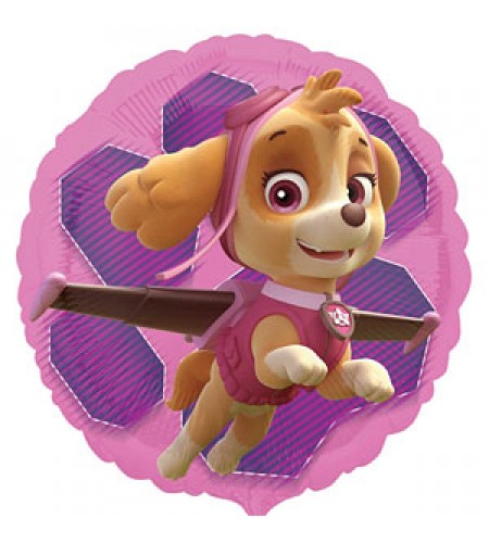 BALÃO METALIZADO PATRULHA PATA ROSA 18"